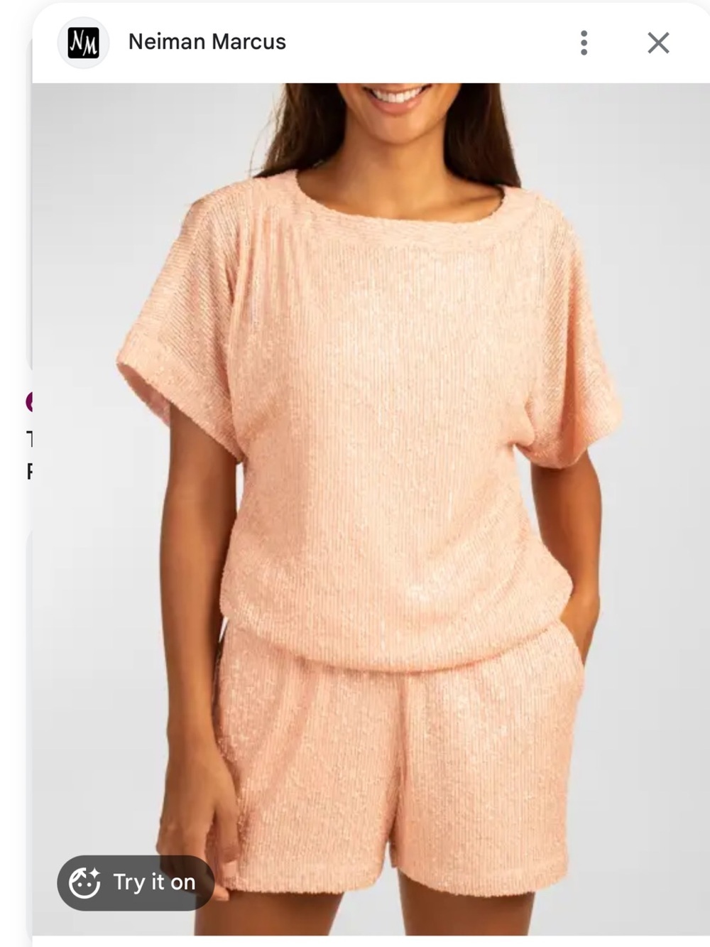 NWT Trina Turk Sprite 2 Sequin Short Sleeve Top